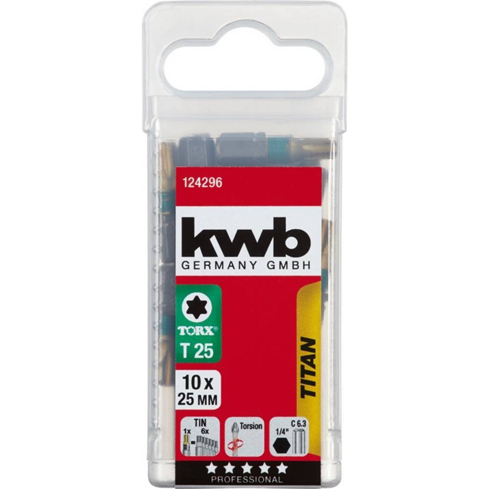 kwb Torx-Bit Titan Bits – 10er TX T 25 Bit-Set 25 mm 124296