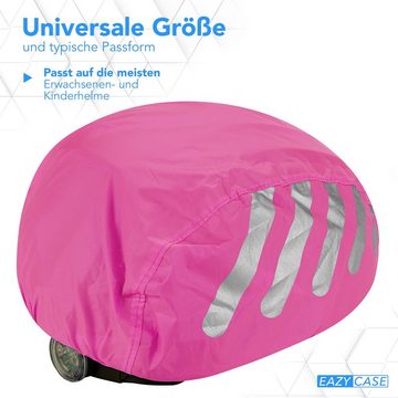 EAZY CASE Fahrradhelmüberzug Universal Reflektor Regenschutz für Helm, Regenhülle für Helme Reflektoren Fahrrad Helm Regenüberzug Pink Neon
