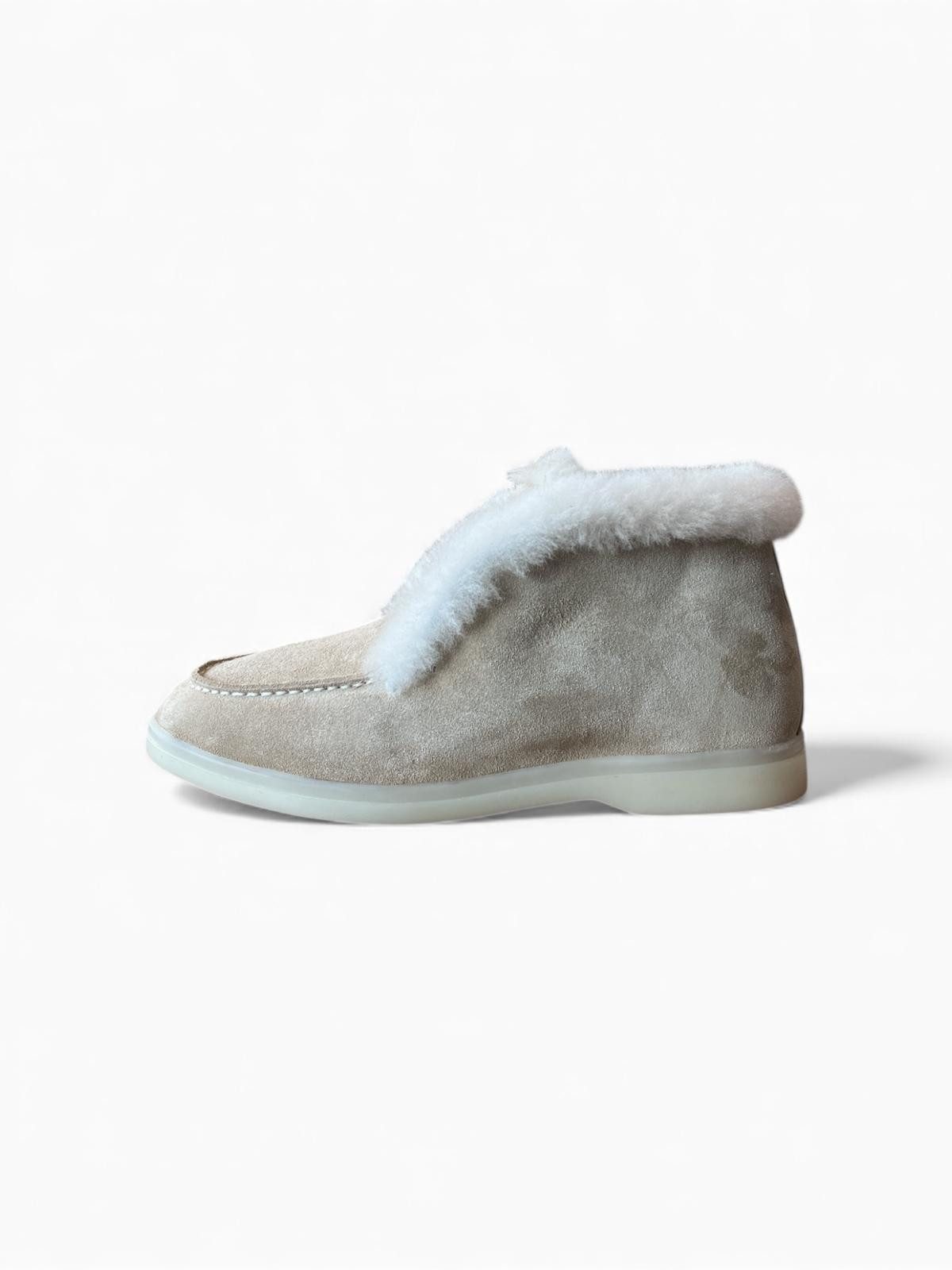 Begoria Damen Leder Stiefeletten gefüttert mit Fell – Winter Boots Winterstiefelette