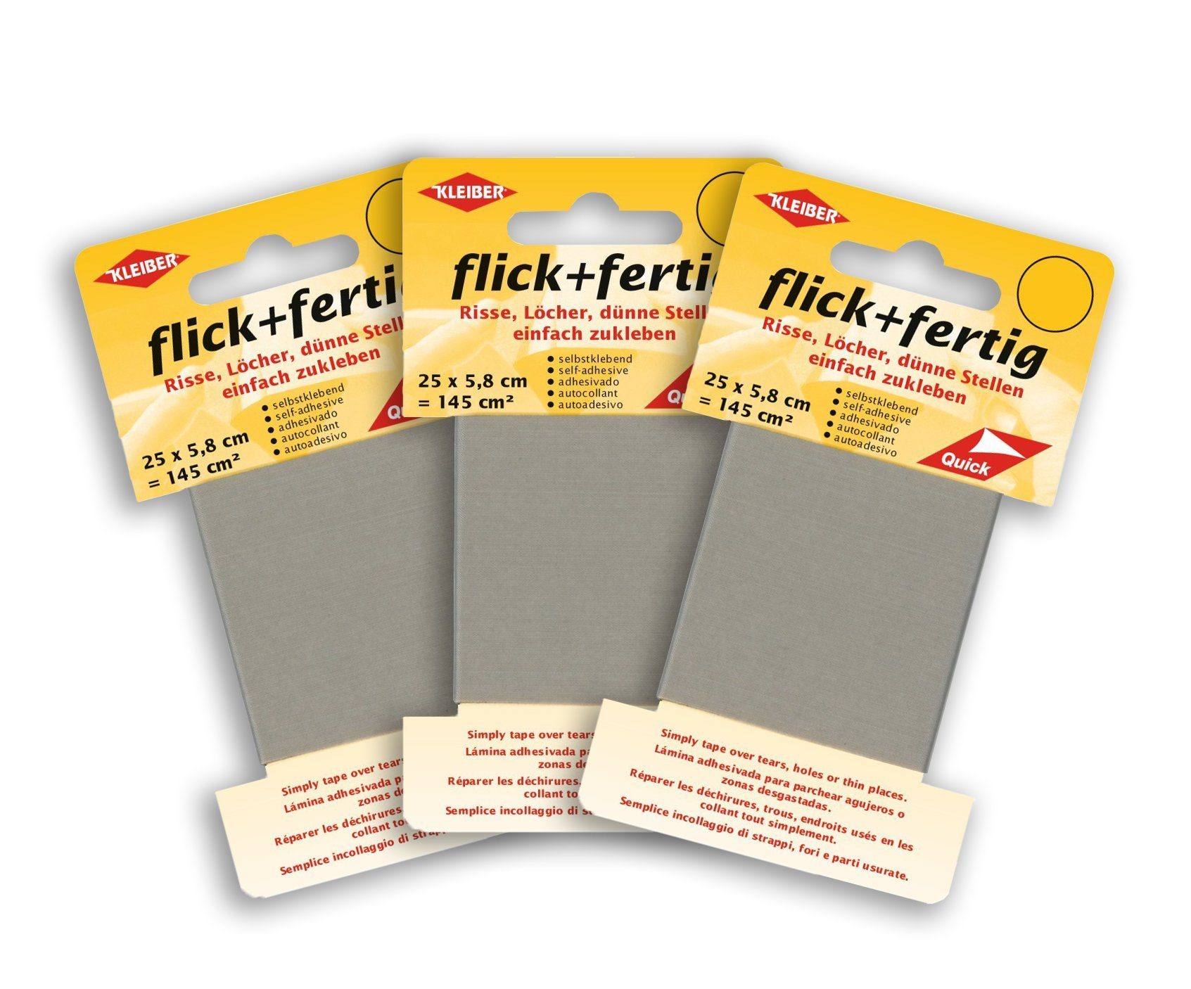 KLEIBER Aufkleber flick und fertig selbstklebendes Reparaturband aus Nylon  3er Set, (Set), selbstklebend