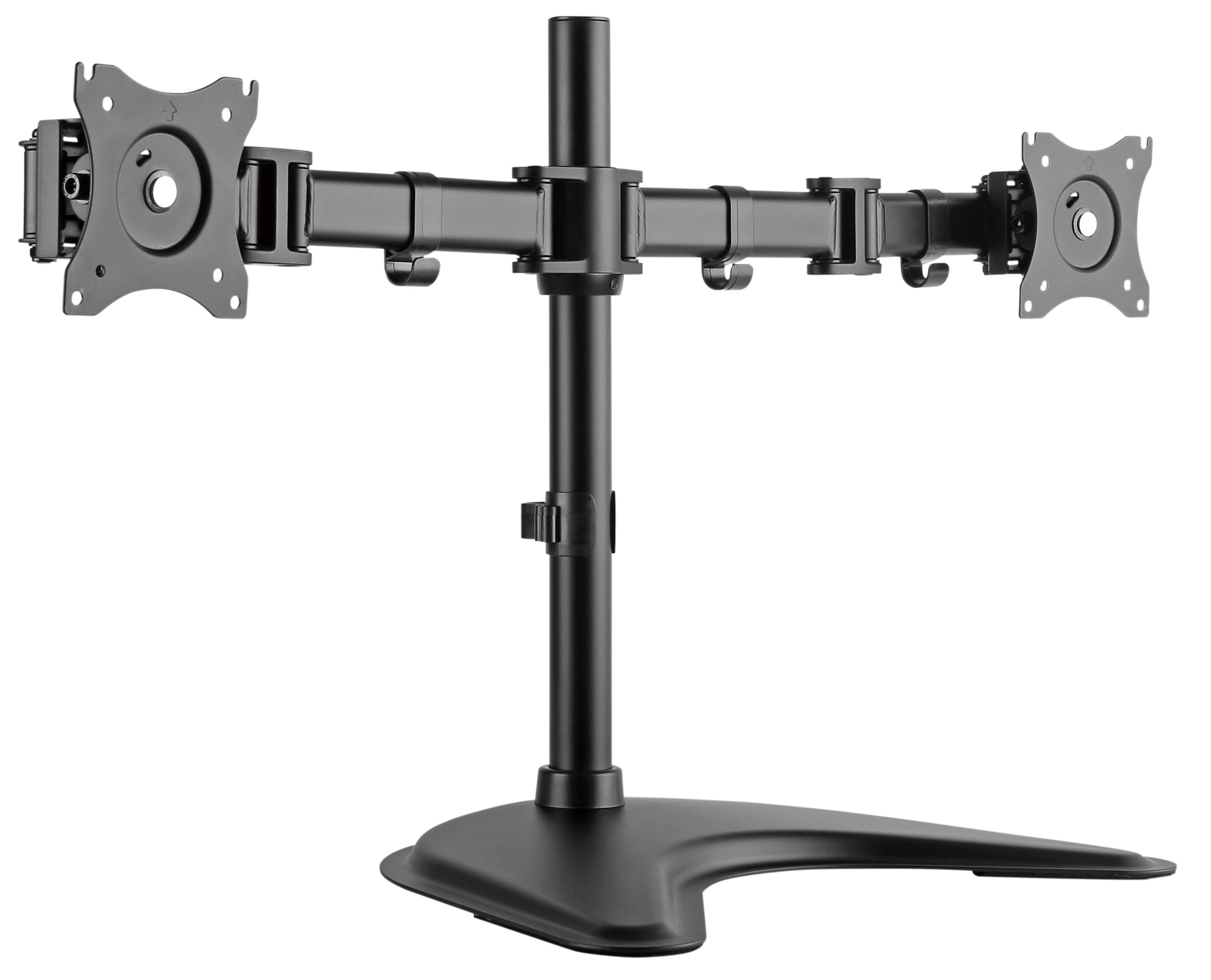 RICOO Monitor-Halterung 2 Monitore Tischhalterung neigbar schwenkbar TS5311, (bis 27 Zoll, VESA 75x75 und 100x100, 1-tlg., 8 kg Belastbarkeit, von 33-68 cm (13"-27) Bildschirm-Diagonale, neigbar +/-45°, schwenkbar bis 180°, drehbar 360° Dual Monitorständer)