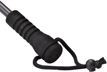 EuroSCHIRM® Stockregenschirm Swing, silber, geringes Gewicht, mit Schultertragegurt an der Hülle und UV-Schutz 50+
