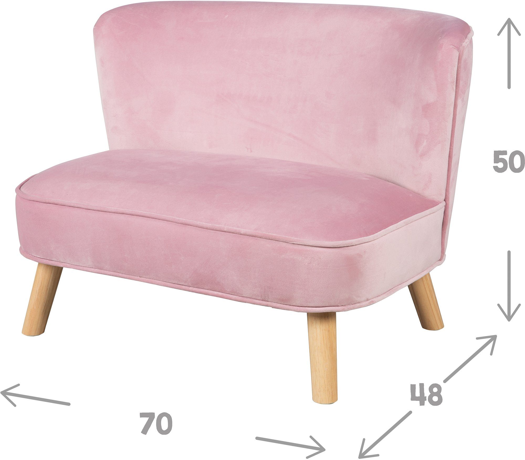 roba® Sofa mit Sofa, Holzfüßen rosa/mauve Lil