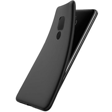 CoolGadget Handyhülle Black Series Handy Hülle für Huawei Mate 20 6,5 Zoll, Edle Silikon Schlicht Robust Schutzhülle für Huawei Mate 20 Hülle
