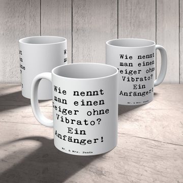 Mr. & Mrs. Panda Tasse Geiger Anfänger - Weiß - Geschenk, Musik, Tasse, Kaffeebecher, Büro T, Keramik, Herzberührende Designs