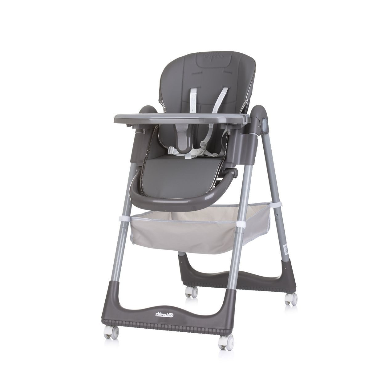 Chipolino Kombihochstuhl Kinderhochstuhl First Spoon, Räder klappbar Spielbogen Gurt Fußstütze