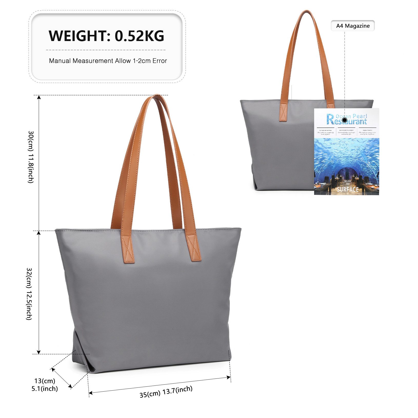Miss Lulu Shopper Damen-Shopper – Große wasserdichte Nylon-Tragetasche mit Henkeln