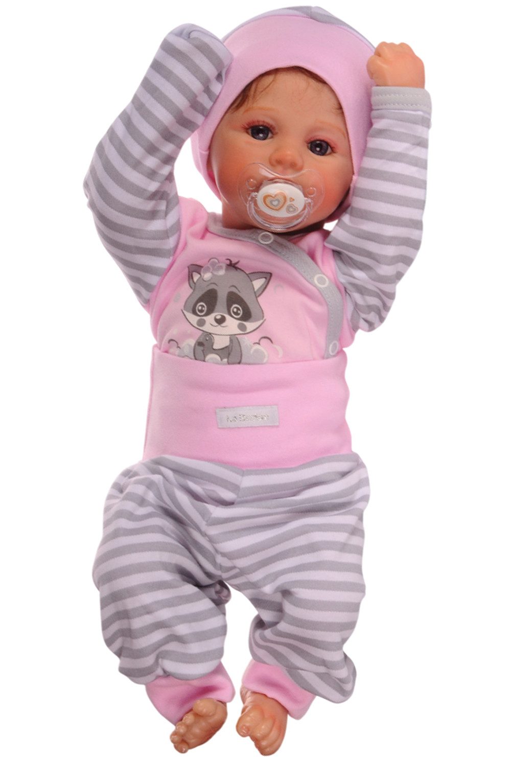 Erstausstattungspaket Baby Body Anzug Erstlingsset in Rosa Wickelbody Hose Mütze