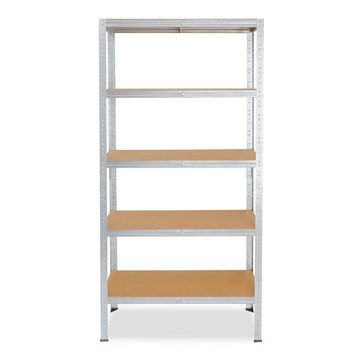 shelfplaza Schwerlastregal HOME, 180x50x40cm verzinkt, Metallregal mit 5 Böden, als Kellerregal, Garagenregal, Werkstattregal oder Lagerregal, Steckregal Metall mit 175kg Tragkraft