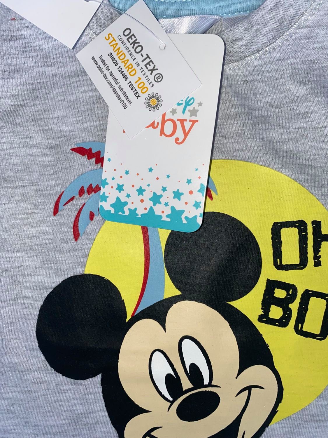 Kinder Jungen (Gr. 50 - 92) Disney Baby T-Shirt & Shorts Baby Set 2X T-Shirt und Shorts 4 Teile Mickey Mouse Gr. 62 68 80 86 92 