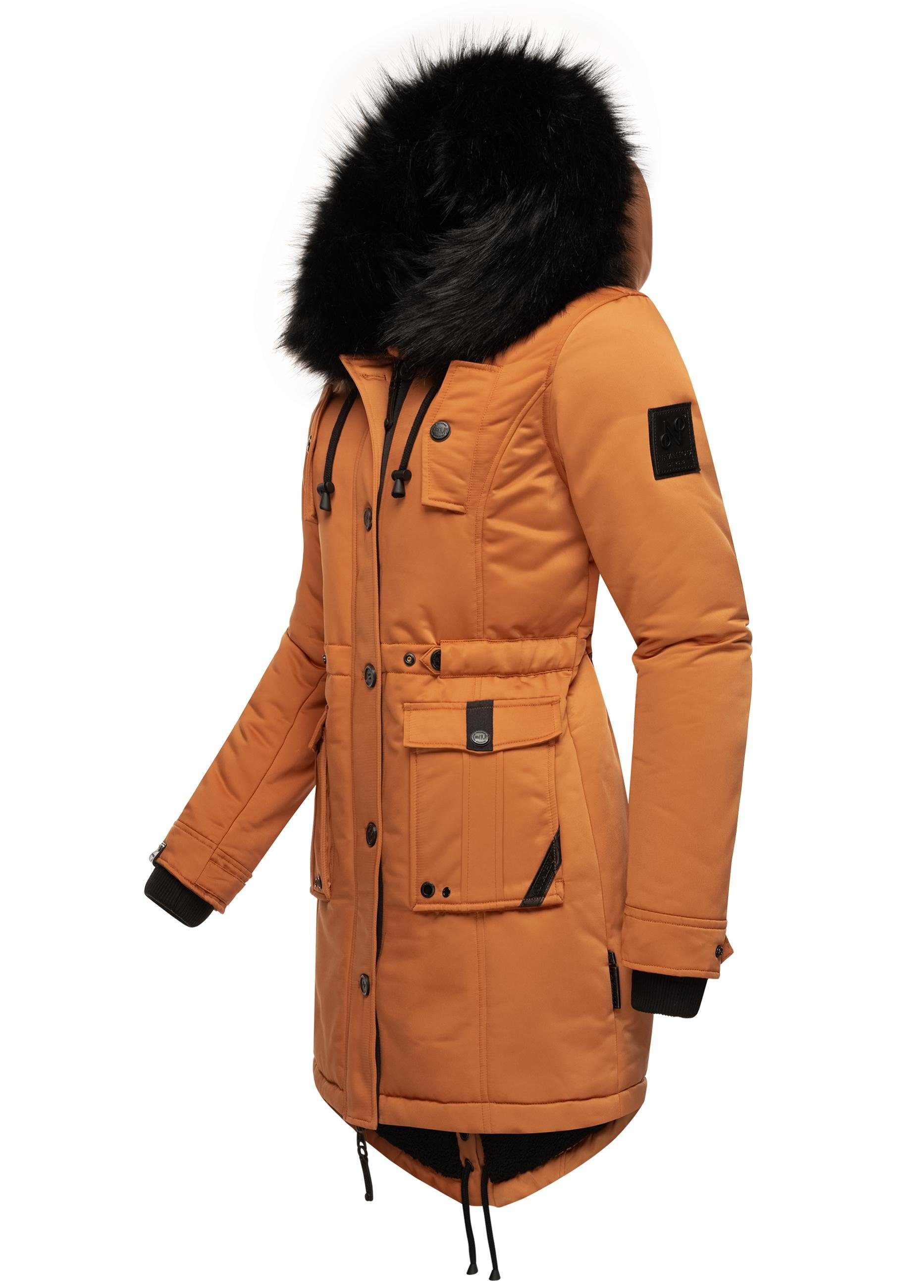 Navahoo Wintermantel Luluna Prc edler Parka mit großer Kunstfellkapuze
