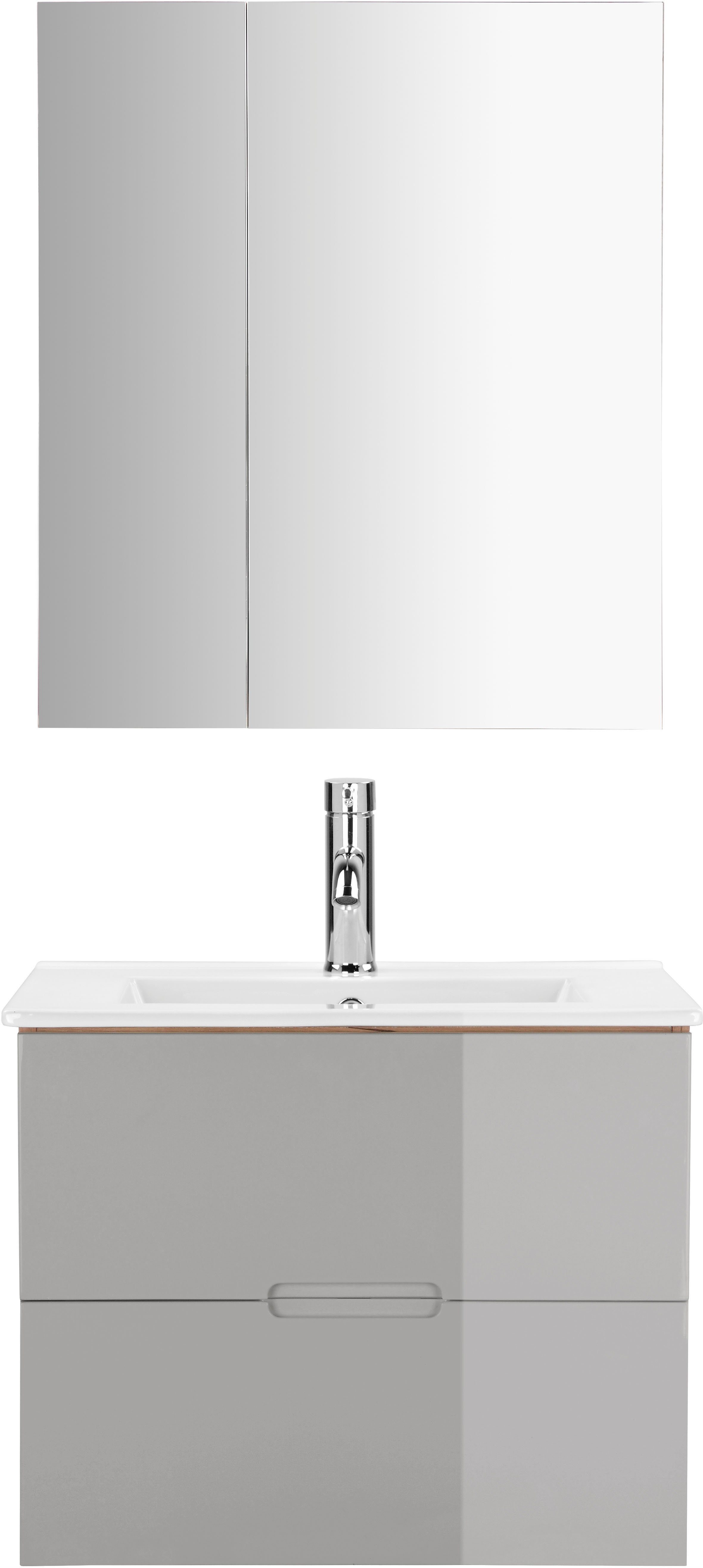 welltime Badmöbel-Set Lund Badmöbel Set Badschrank Badezimmerset, (Komplett günstig online kaufen