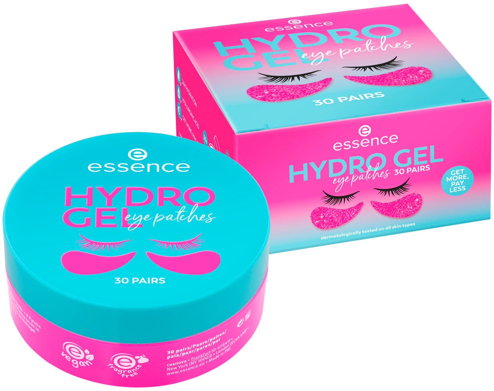 Essence Augenpflege-Set HYDRO patches bis 30 eye zu 24h 30-tlg., Spenden PAIRS, Feuchtigkeit GEL