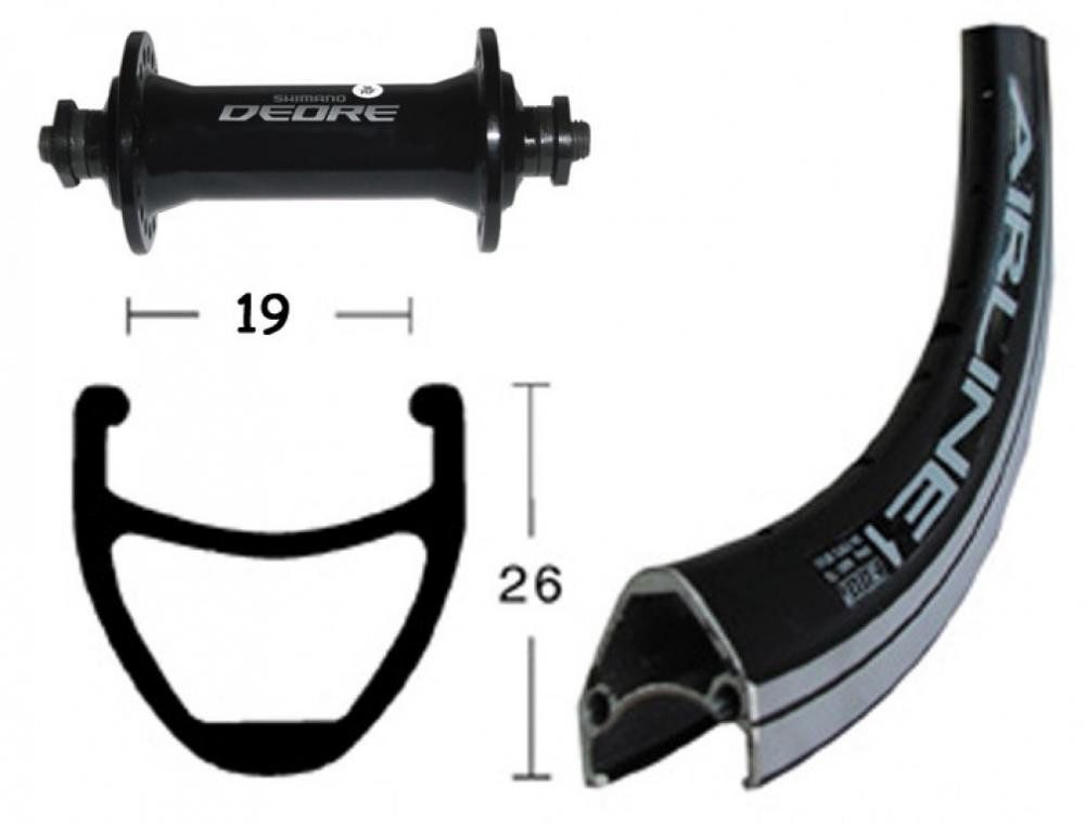 BikeParts Laufrad Bike-Parts Laufrad, Vorderrad 28x1.75 Zoll Deore schwarz Schnellspanne