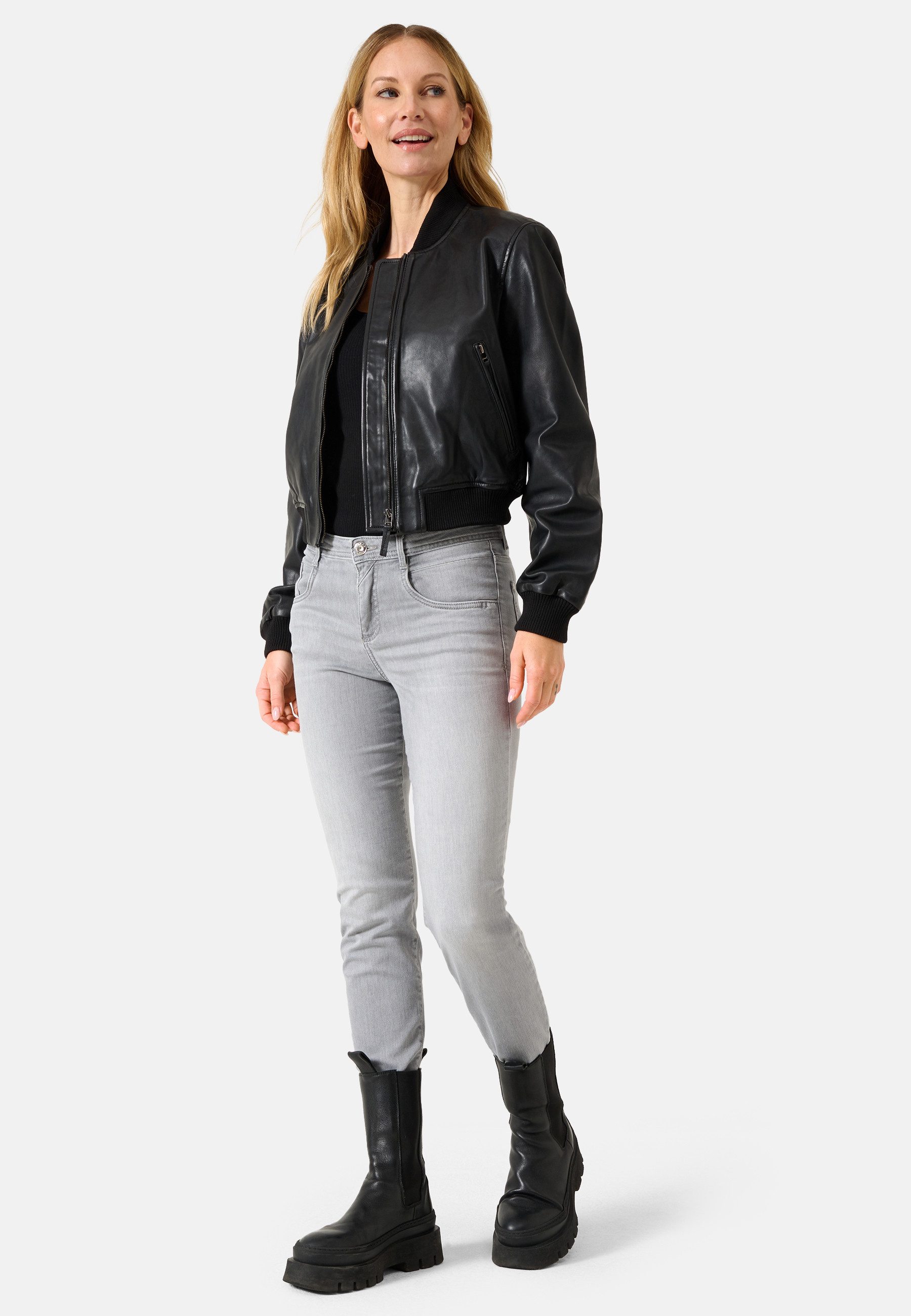 RICANO Lederjacke Brasil Lederbomberjacke mit Strickkragen günstig online kaufen