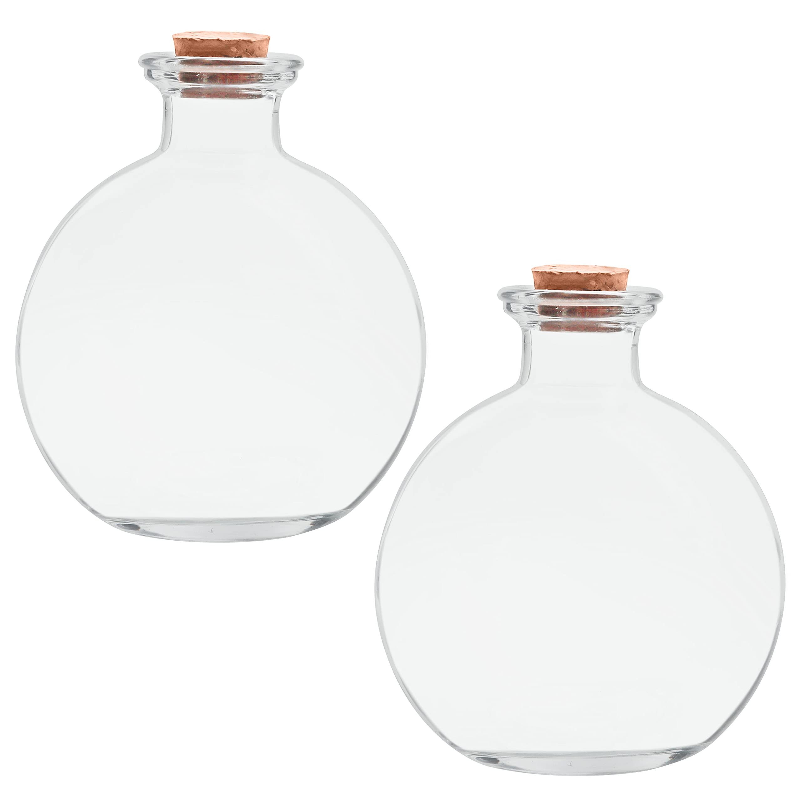 Dekovase Glasflaschen mit Korken in kugelförmigem Design