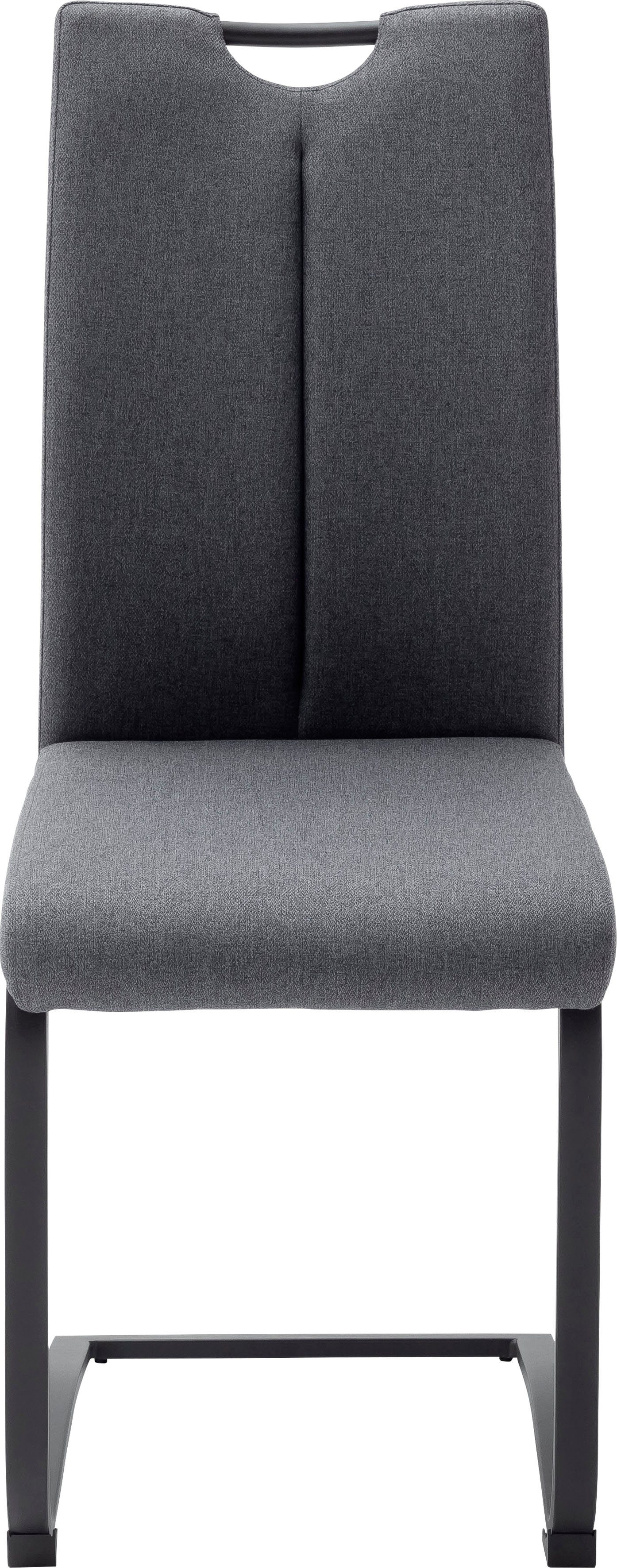MCA furniture und Set, Stoffbezug Stuhl | 120 Griffloch, Anthrazit Sambia kg (Set, Freischwinger St), mit Anthrazit 4 bis 4-er belastbar