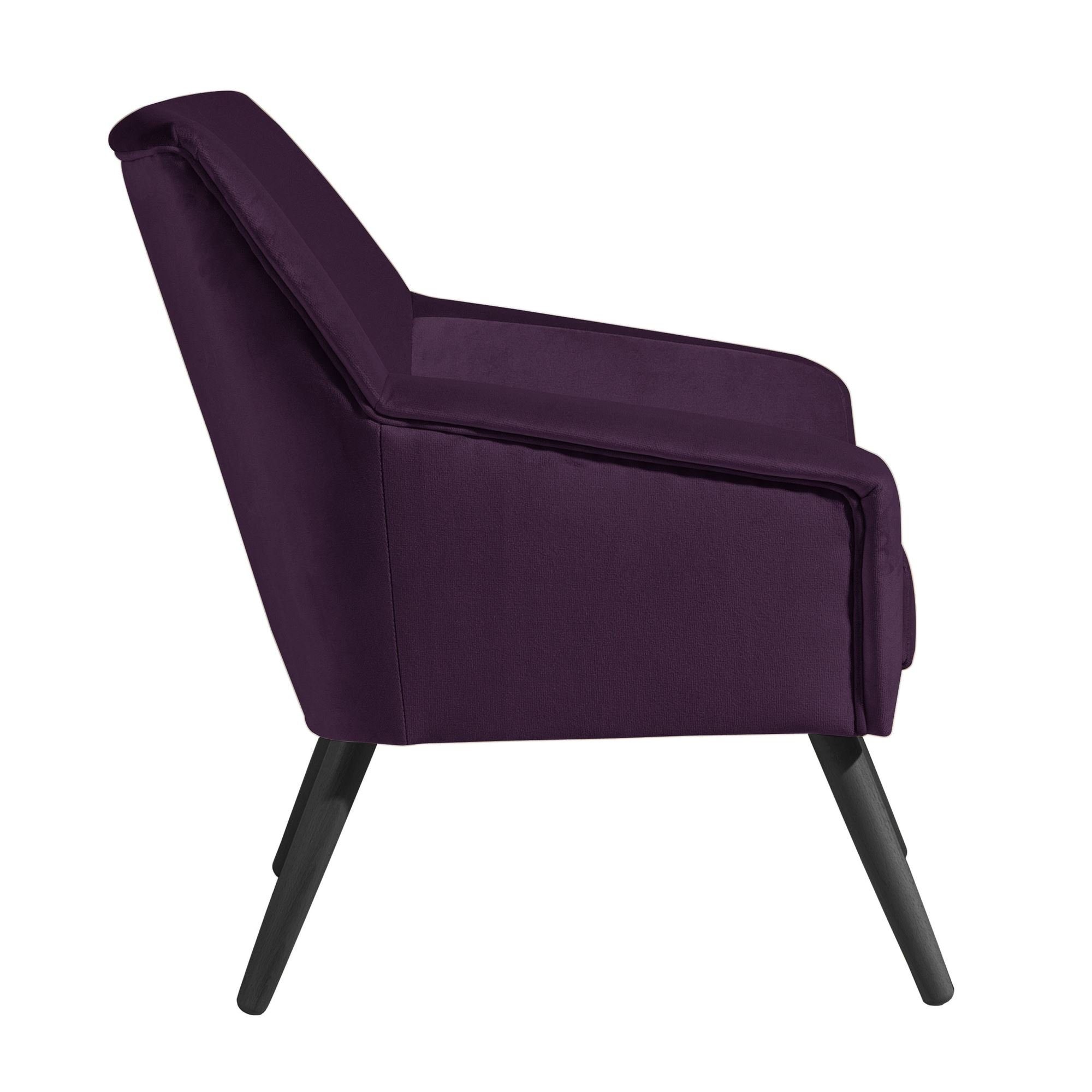 verarbeitet,bequemer purple Kessel 1-St), inkl. Bezug Kostenlosem aufm 21067 Sessel Sessel schwarz Kachka (Sparpreis Versand, Samtvelour Sitz 58 Buche / hochwertig