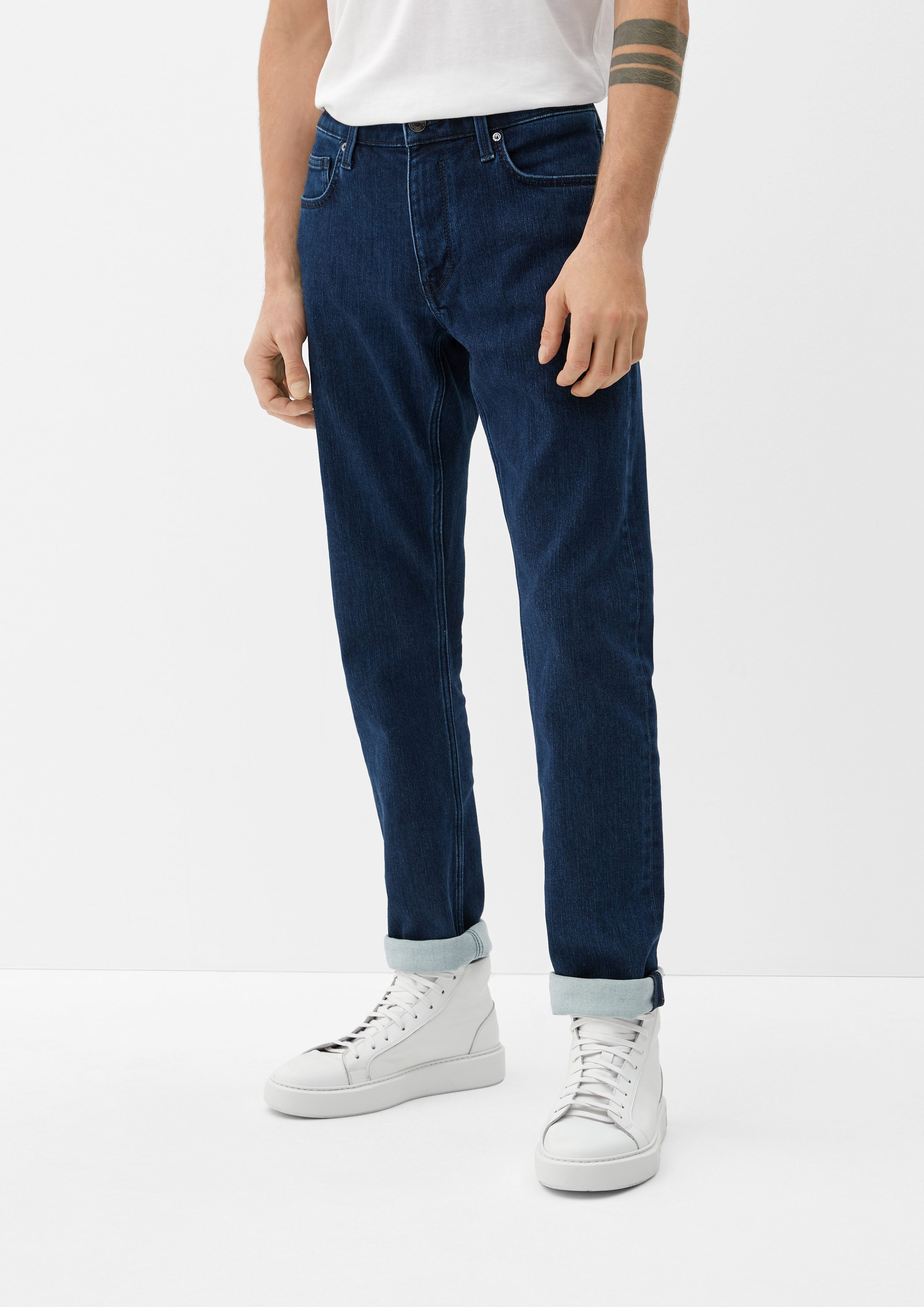 Slim Jeans Fit Stoffhose Rise / Leg s.Oliver Carson Waschung / / Tapered Mid