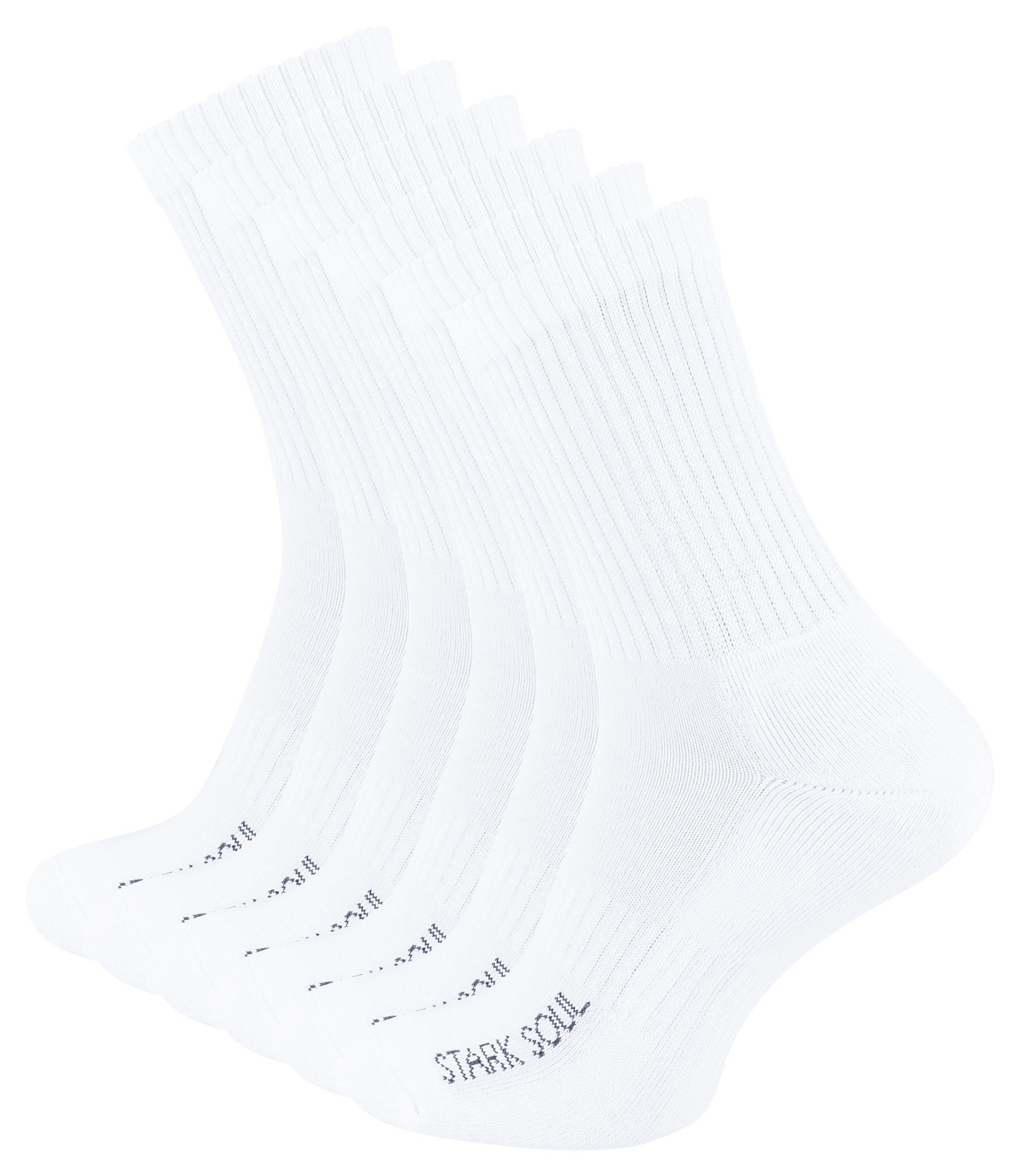 gekämmte Paar) mit Zehennaht, Sportsocken Sportsocken Frottee-Sohle Weiß (6 FROTTEESOHLE, Stark flache Baumwolle gepolsterte Soul®