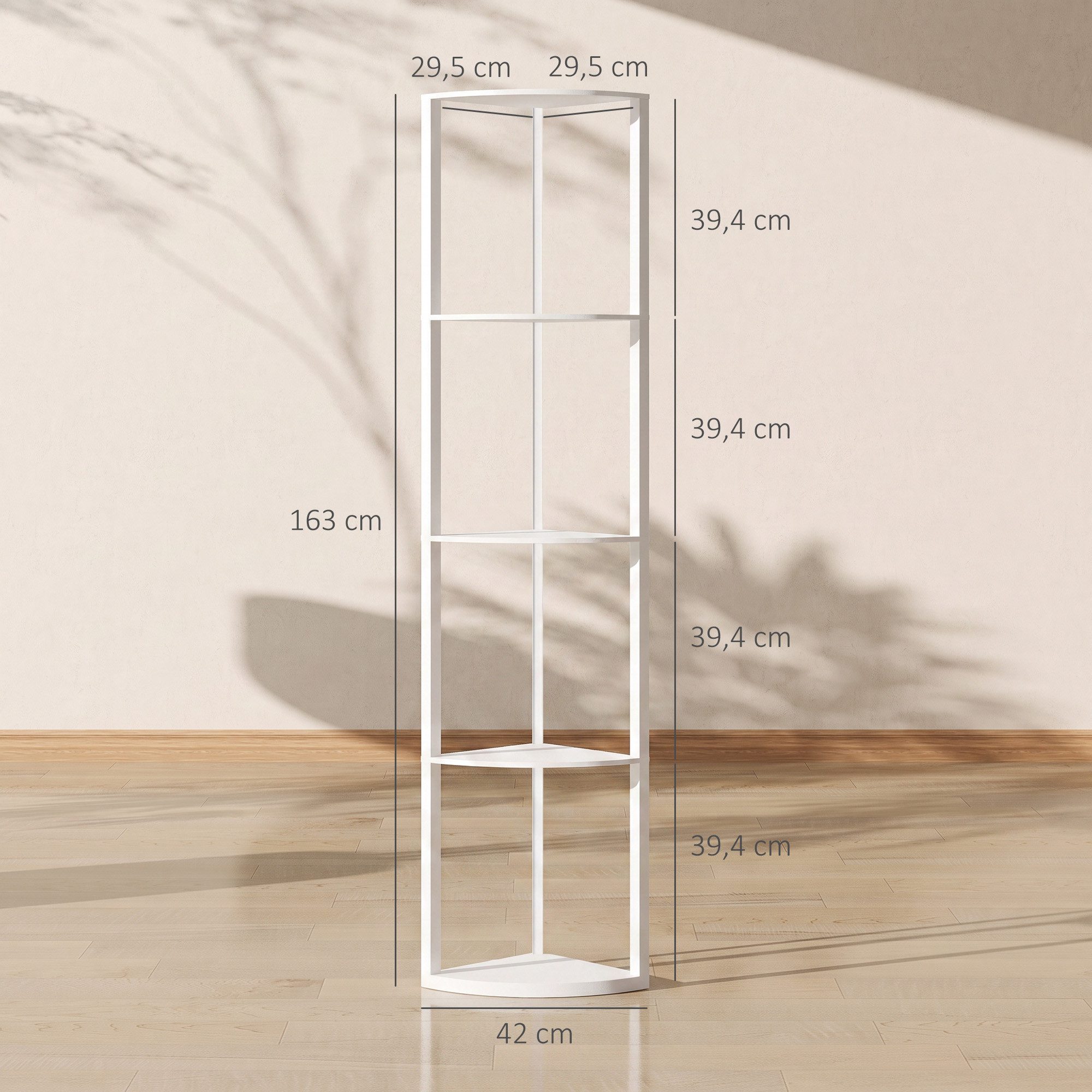 HOMCOM Stehlampe LED 5-stufig dimmbare Stehleuchte mit Regal, RGB Farbwechsel, RGB-Beleuchtung, Fernbedienung, LED, RGB, RGB-LED, Fernbedienung, 5 Ablagen – Bild 3 von 5