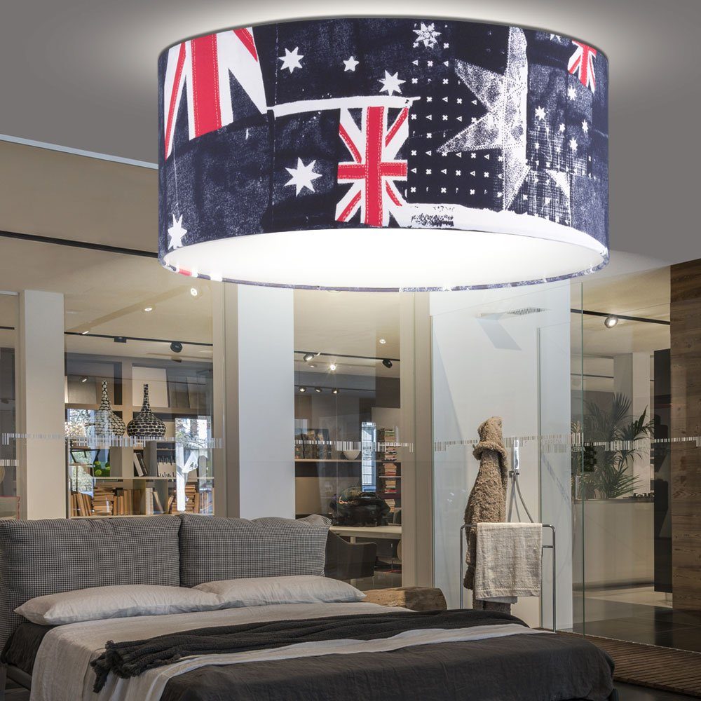 etc-shop LED Deckenleuchte, Leuchtmittel Leuchte Flur Union Jack Zimmer inklusive, Flaggen Warmweiß, Decken Lampe Wohn