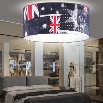 etc-shop LED Deckenleuchte, Leuchtmittel inklusive, Warmweiß, Union Jack Decken Lampe Wohn Zimmer Flaggen Leuchte Flur