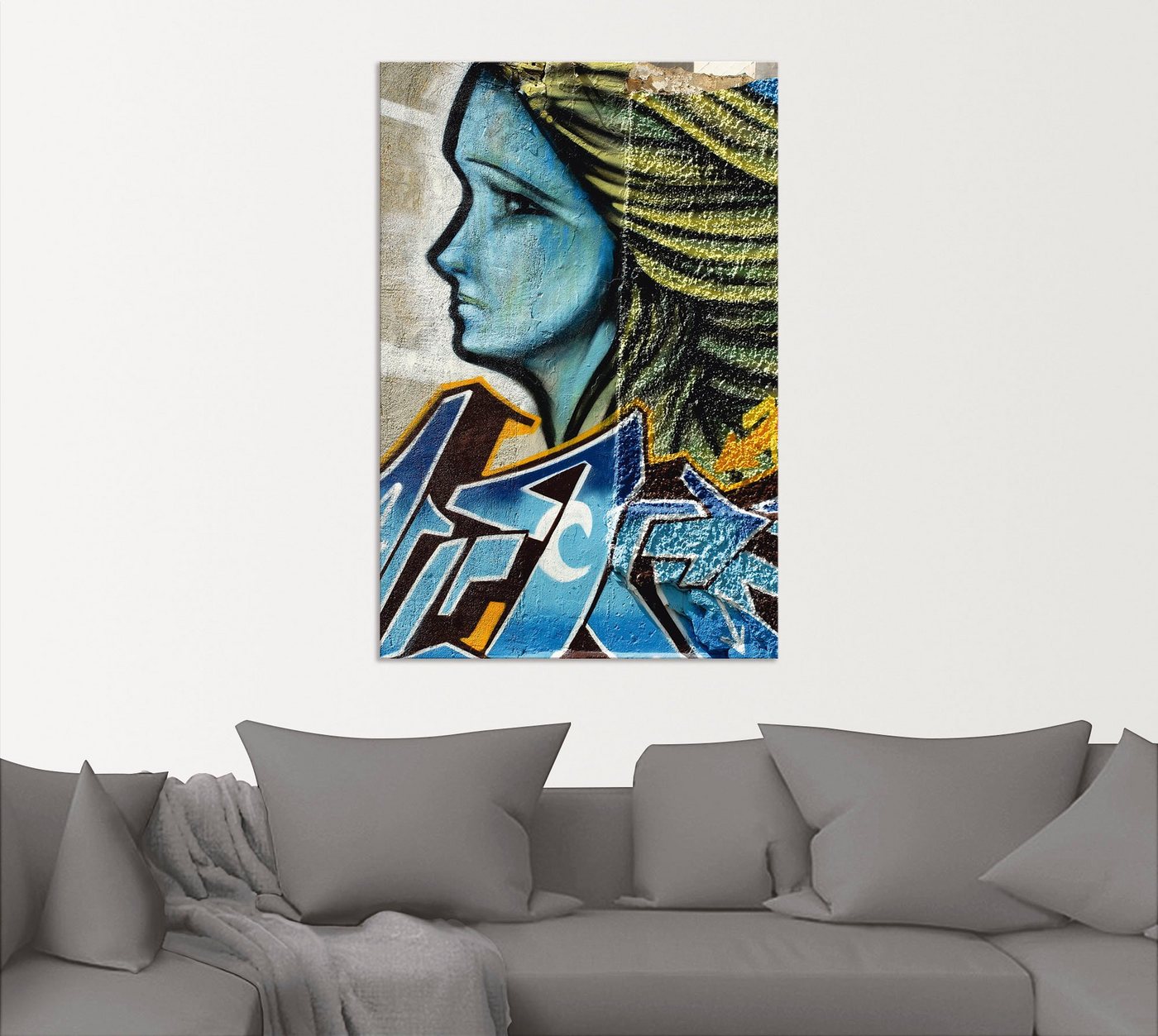 Artland Wandbild »Graffiti - Frau in Blau«, klassische Fantasie (1 Stück), in vielen Größen & Produktarten - Alubild / Outdoorbild für den Außenbereich, Leinwandbild, Poster, Wandaufkleber / Wandtattoo auch für Badezimmer geeignet-kaufen