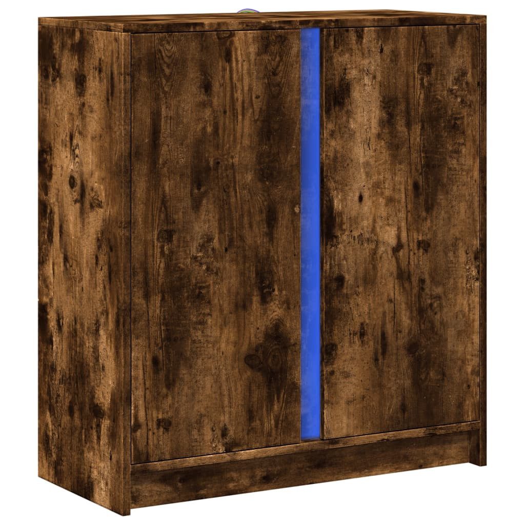 vidaXL Sideboard LED-Sideboard Räuchereiche 77x34x85 cm günstig online kaufen