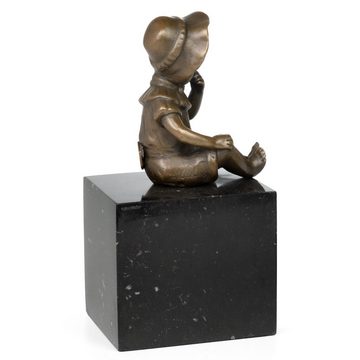 Moritz Dekofigur Bronzefigur Sitzende Mädchen, Bronzefigur Figuren Skulptur für Regal Vitrine Schreibtisch Deko