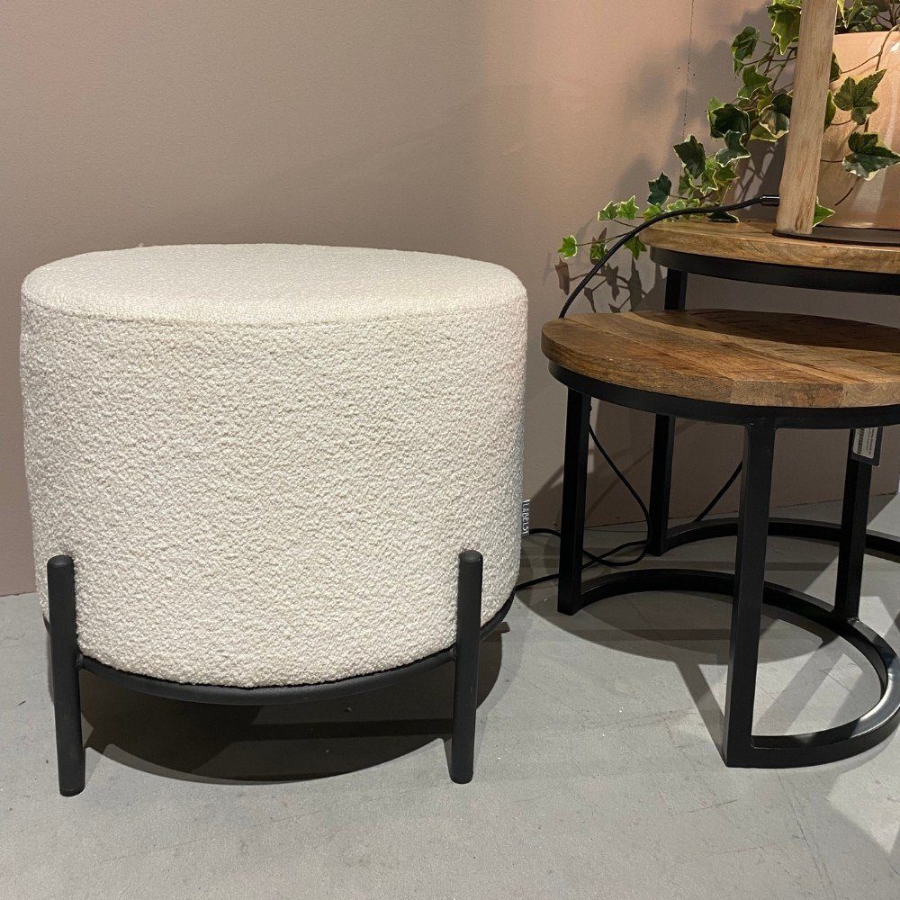 Healani RINGO-Living Möbel Stuhl Hocker 410x460mm, Stoff Elfenbein aus in