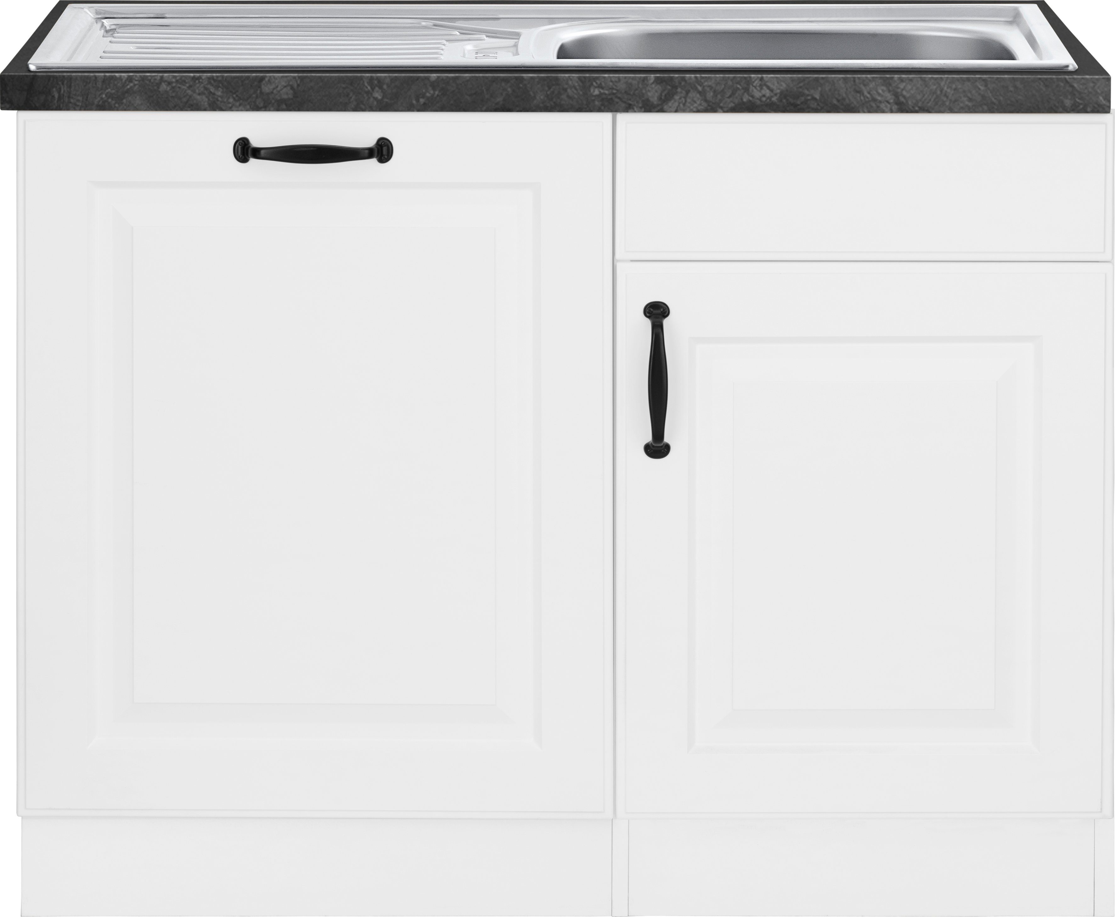 wiho Küchen Spülenschrank Erla 110 cm breit, inkl. Tür/Sockel für Geschirrspüler