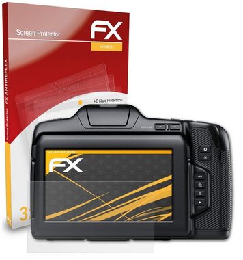 atFoliX Schutzfolie für Blackmagic Design Pocket Cinema Camera 6K Pro, (3 Folien), Entspiegelnd und stoßdämpfend