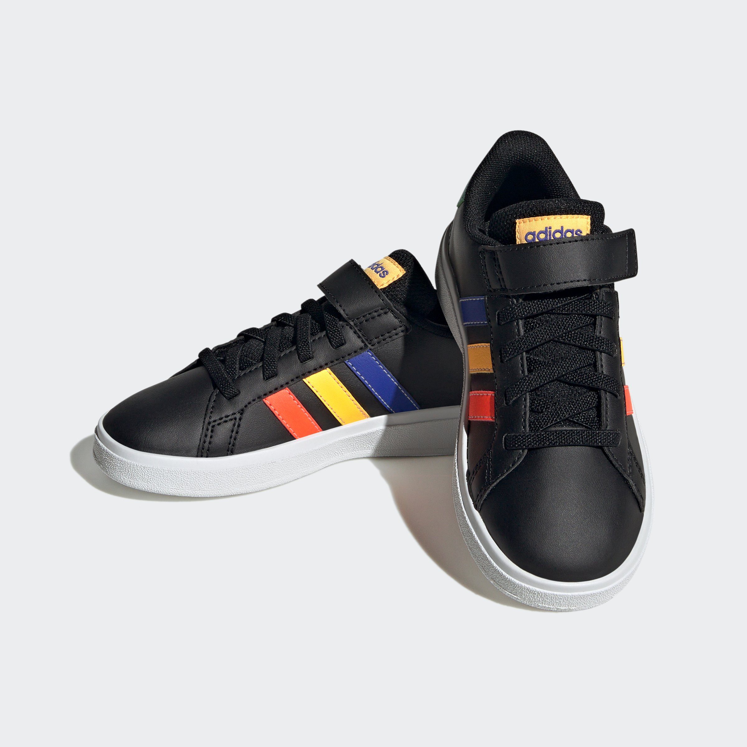 adidas Superstar COURT auf Design GRAND Court Black ELASTIC Spuren STRAP des adidas Green LACE Sneaker / Blue / Core COURT TOP AND den Sportswear Lucid