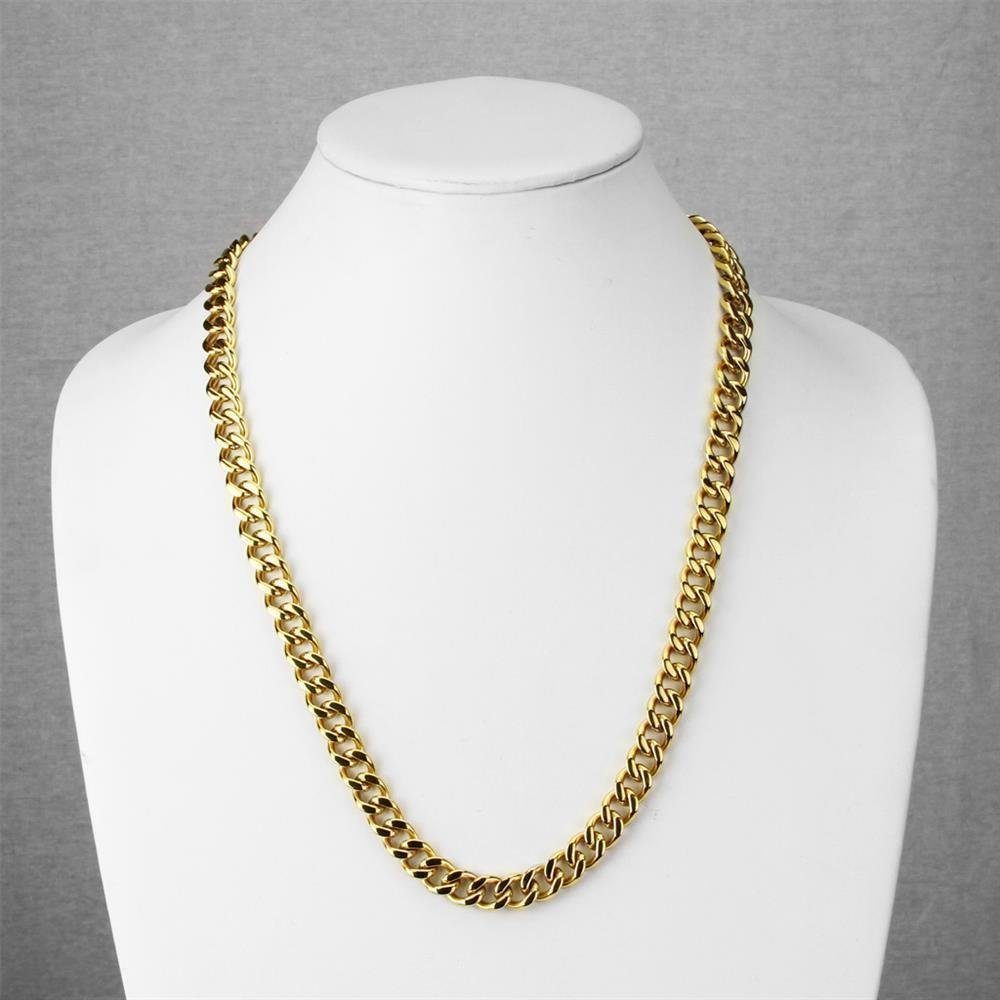 Goldkette aus Panzerkette Halskette Unisex BUNGSA Kette Necklace Gold (1-tlg), Edelstahl