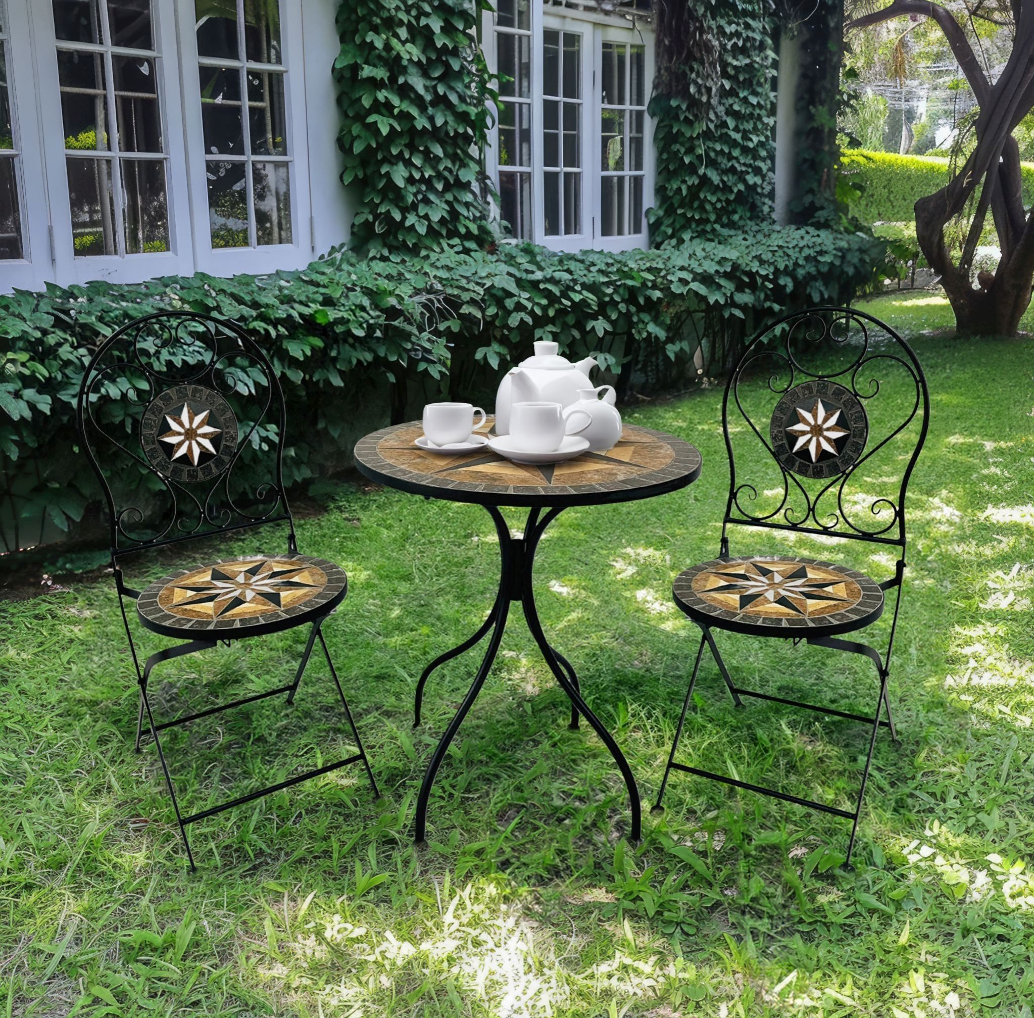 Wohnando Garten-Essgruppe Bistroset "Casper", Metalltisch, Metallmöbel, günstig online kaufen