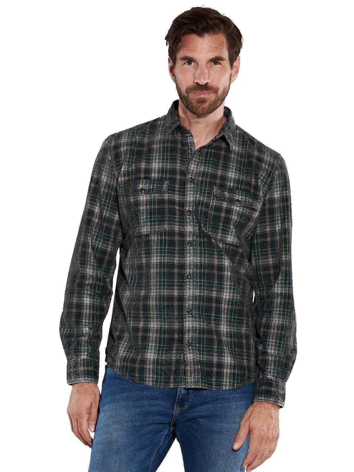 Engbers Langarmhemd Herren Langarm-Hemd aus Cord, Indigoblau günstig online kaufen