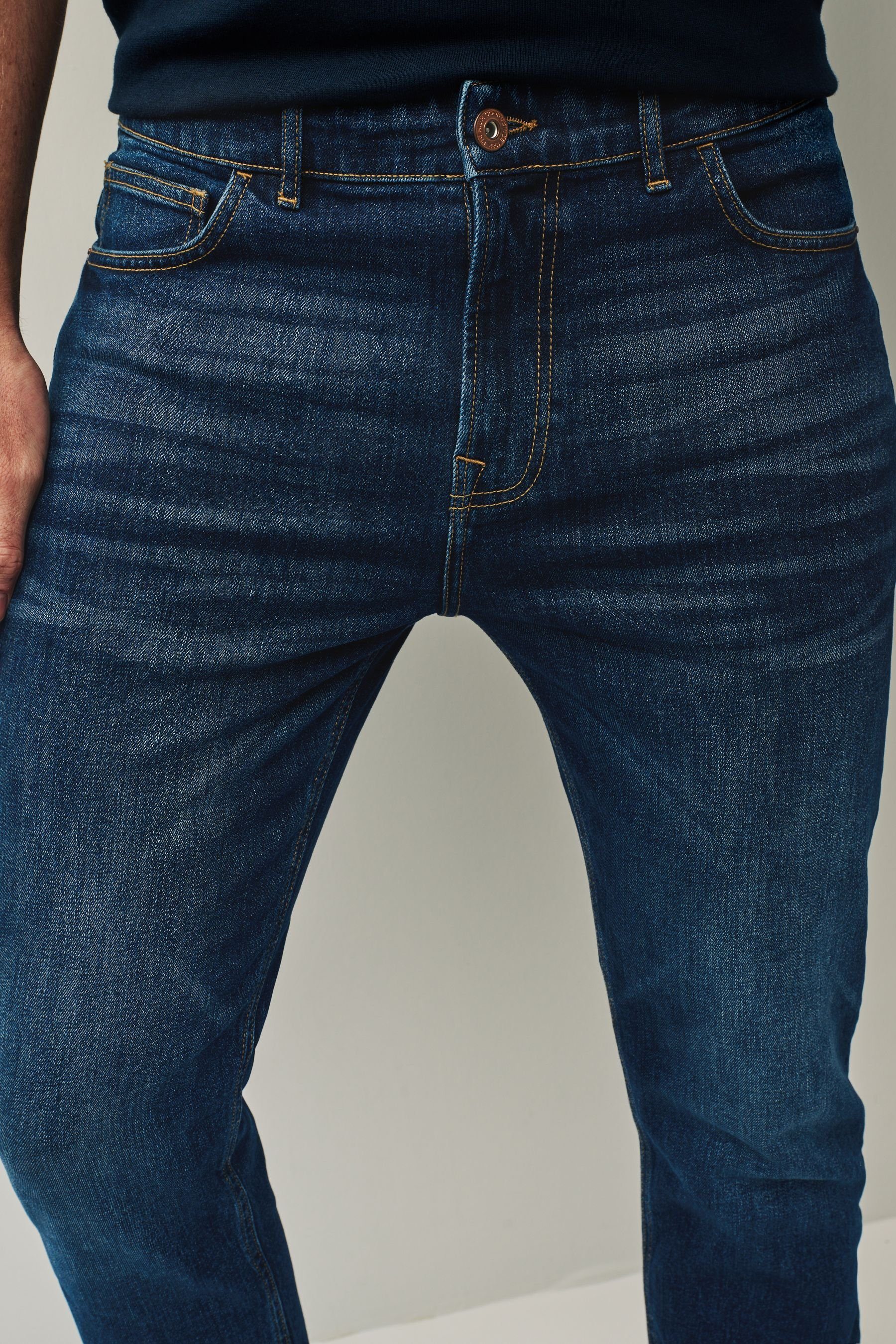 Regular-fit-Jeans Regular Fit Next mit (1-tlg) Blue Vintage Jeans Stretch