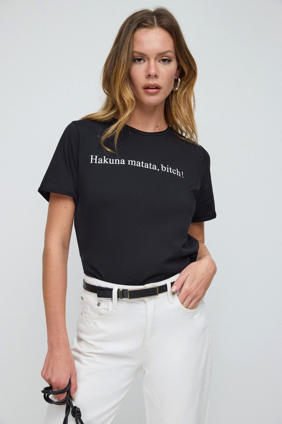 No Matter What T-Shirt Einfaches T-Shirt mit Slogan-Aufdruck