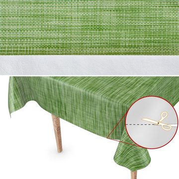 ANRO Tischdecke Tischdecke Wachstuch Einfarbig Grün Robust Wasserabweisend Breite 140, Glatt