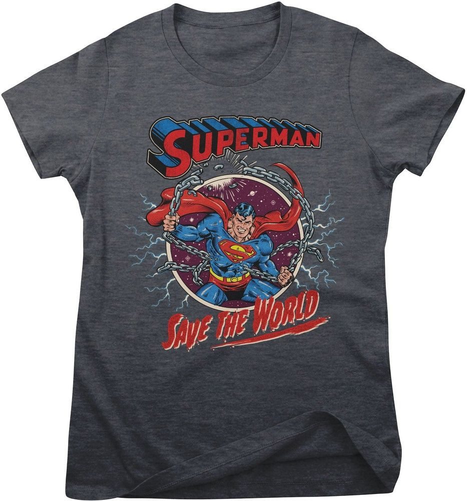 Superman T-Shirt Superman Save The World Girly Tee