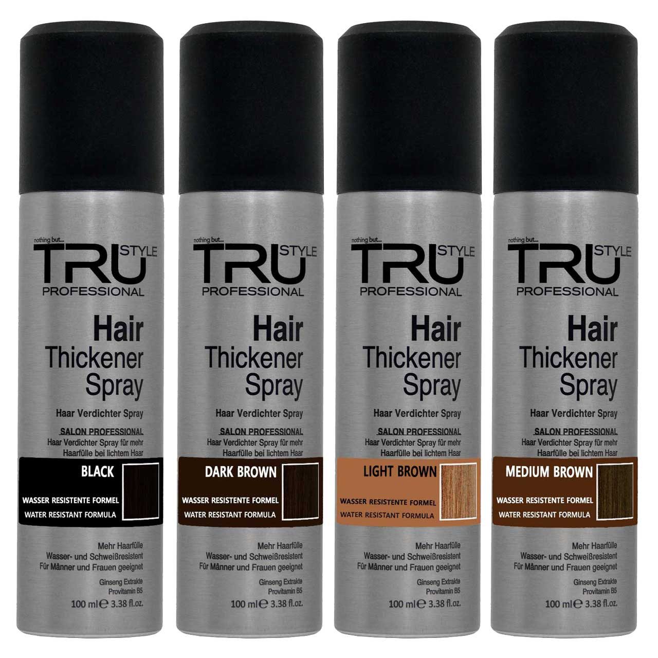 TRU Haarfarbe Haarverdichterspray 100ml, 1-tlg., Zur Haarverdichtung - Hair Thickener, Gegen lichtes und Kahles Haar