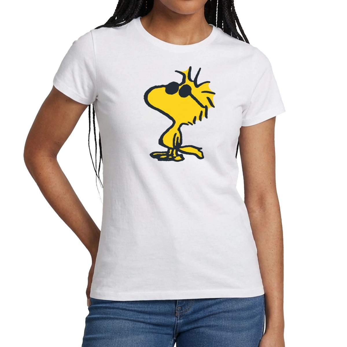 Spreadshirt T-Shirt Peanuts Woodstock Sonnenbrille Cool Frauen T-Shirt (1-tlg)