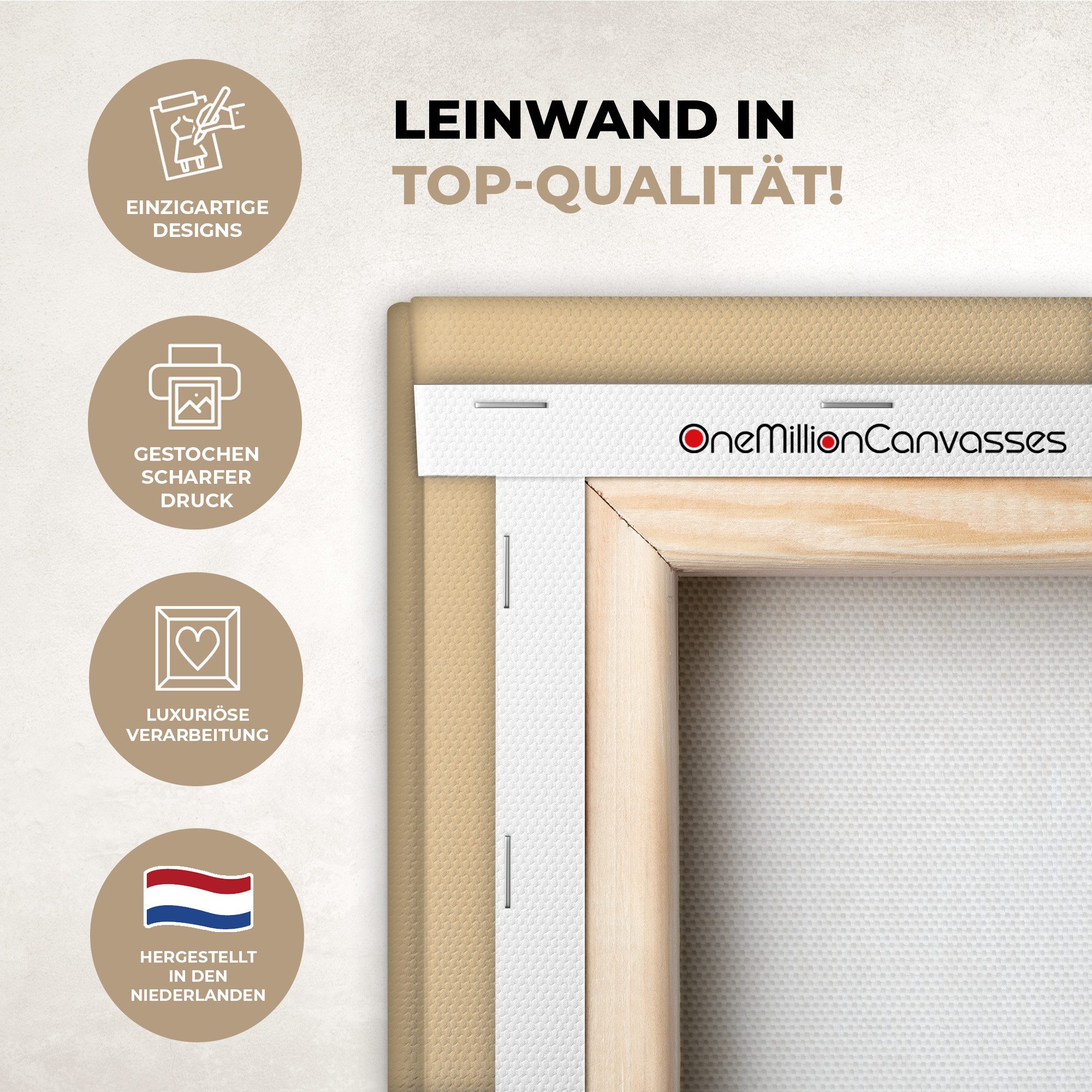 OneMillionCanvasses® Leinwandbild Geometrisch - Leuchtende Farben - Kubistischer Stil, Fotodruck (1 St), Wandbilder, Deko Schlafzimmer Wohnzimmer 60x90 cm