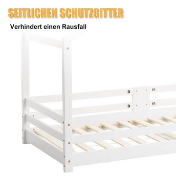 Gotagee Kinderbett Rausfallschutz Einzelbett Hausbett Kinderbett Kiefern 90x200cm bett