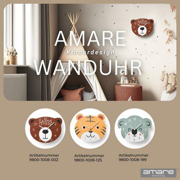 Amare home Wanduhr Wanduhr für Kinder MDF-Holz Design Tierkopf