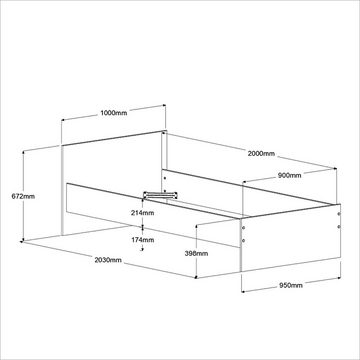 Parisot Stauraumbett Parisot Pirouette 21-Kinder-und Jugendzimmer 6.tlg Bett Weiß