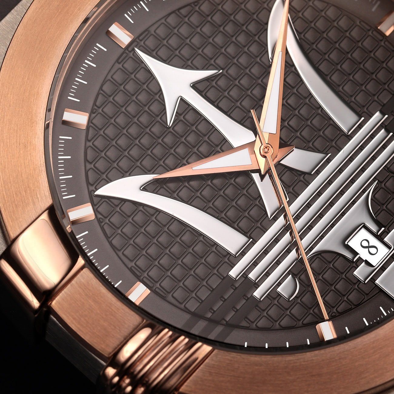 MASERATI Quarzuhr Maserati Herren Uhr POTENZA, (Analoguhr), Herrenuhr rund, groß (ca. 40mm) Edelstahlarmband, Made-In Italy