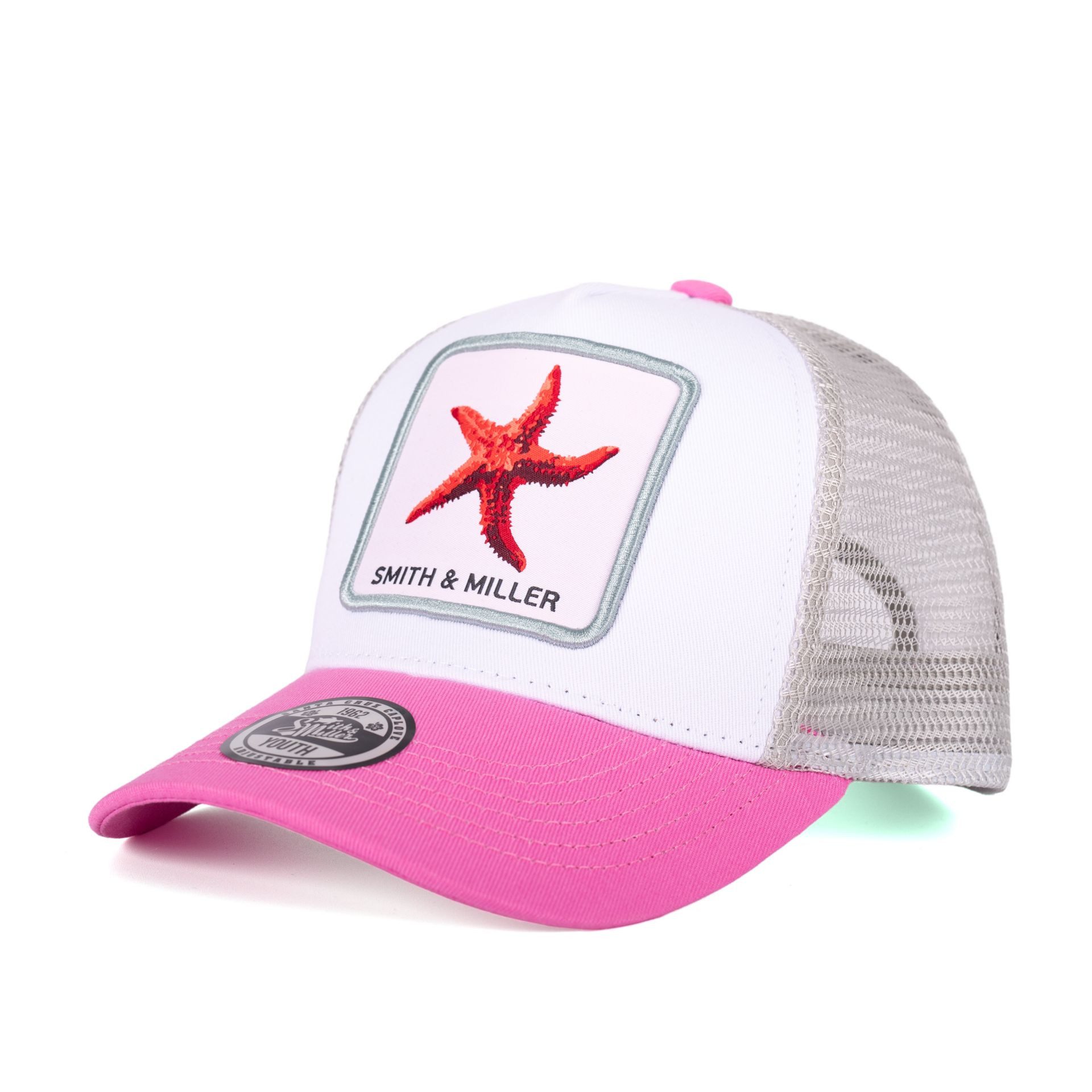 Smith & Miller Baseball Cap Miramar Trucker Youth Cap weiss/pink/grau - 1 Stück