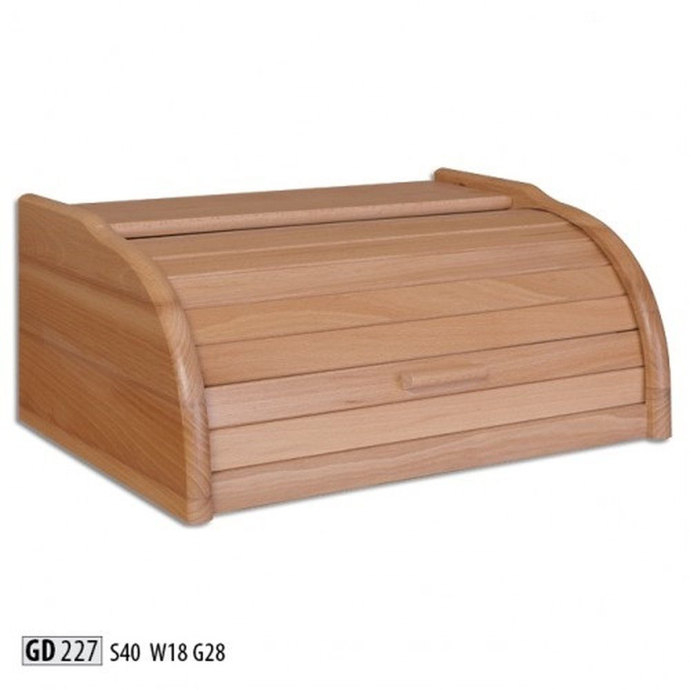 JVmoebel Brotkasten Brotbox aus Buche mit Rollklappe und echtem Holz, Holz, Made in Europa